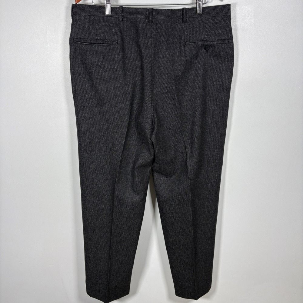 Vintage Cricketeer Mens Charcoal Gray Wool Blend Pleated Dress Pants Trousers - Picture 2 of 5